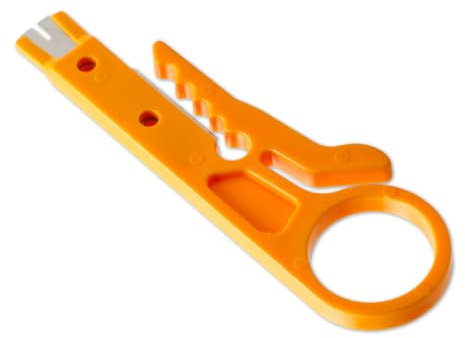 Lotsdonxia Mini Wire Stripper & Crimper Tool - Precision Cable Cutter for RJ45/CAT5/CAT6, Portable Multifunctional Punch Down Tool with Ergonomic Grip(Yellow)
