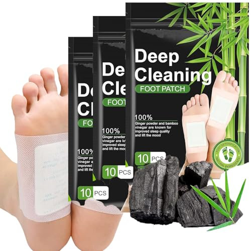 30 Stück Detox Fußpflaster Entgiftung, Entgiftungspflaster Füße, Natürliche Deep Cleansing Foot Pads für Füße, Detox Pflaster zur Stressreduktion Tiefschlaf und Verbesserung des Schlafs