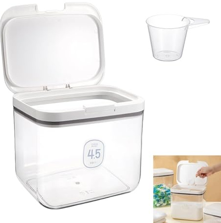 Wäschekapsel Aufbewahrungsbehälter, 4,5 L Wäschepods Behälter, Waschmittel Pods Aufbewahrung, Waschmittel Organizer, Waschmittel Aufbewahrung, Wäsche Pods Behälter mit Messbecher, für Waschmittel