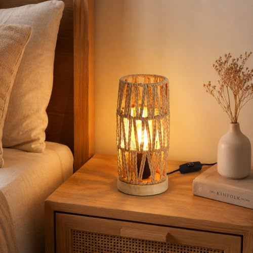 Alpinaluz Tischlampe E27 aus Papierkordel im rustikalen Landhausstil