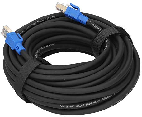 BONKZEBU 2000-MHz-Cat8-Ethernet-Kabel, Vergoldetes RJ45-LAN-Kabel für Hubs-Router, 40-Gbit/s-Ethernet- für Serveranwendungen (12 m / 39,4 Fuß)