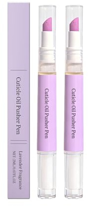 Cuticle Pusher Oil Pen, 2 in 1 Cuticle Remover Nail Oil Pen With Scents for Women, Moisturizes & Strengthens Dry Cuticles (2pc)