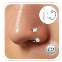 ESHIONER G23 Titan Hufeisen Nasenpiercing Nasenring Silber Gold 20g 7-10mm Nasring für Damen Herren Dünn Ringe Tragus Ohrringe Septum Labret Lip Helix Ear Lippenpiercing Hufeisen Piercing Schmuck Set