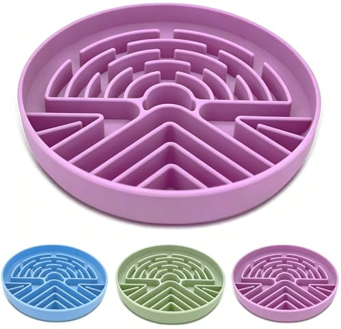 Azxb Slow Feeder Dog Bowl for Large & Small Pets, Anti Choking Puzzle Dog Food Bowl with Non-Slip Base, Interactive Pet Slow Eating, Silicone Cat Feeder for Puppies & Cats
