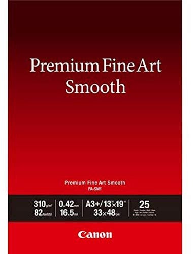 Canon FA-SM1 Premium Fine Art Smooth Fotopapier - DIN A3+, 25 Blatt (310 g/qm) für Tintenstrahldrucker 2646182