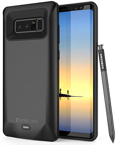 PunkCase Galaxy Note 8 Battery Case Punkjuice 5500Mah Fast Charging Power Bank W/Screen Protector Integrated Usb Port Intelswitch Slim Secure And Reliable Designed For Samsung Galaxy Note 8 Black