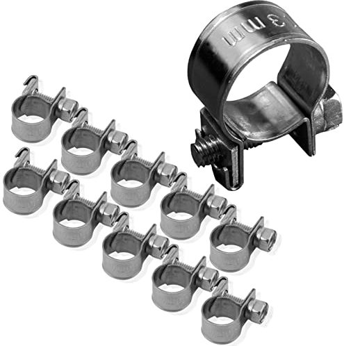 Collier de serrage, 10 PCS 304 en acier inoxydable Clip de tuyau de tuyau de carburant de ligne de fixation Super Heavy Duty T Boulon de serrage 6mm-20mm toutes les tailles(7-9Mm)