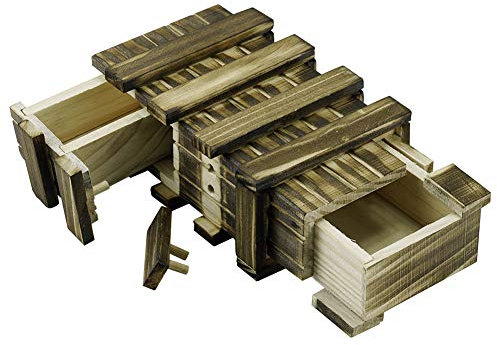 Locisne Personalisierte magische hölzerne Geschenkbox mit 2 zusätzlichen sicheren Speicherfächer Geheimfach Keepsake Box Memory Puzzle Box Hochzeitstag Geschenk Intelligenz Gehirn Teaser