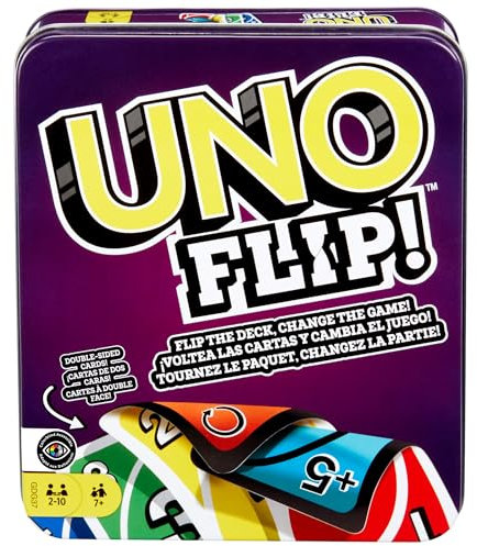 Uno Jeu De Cartes, avec 112 Cartes dans Une Boîte Métallique Robuste, avec De Nouvelles Cartes Action Étonnantes, Jouet Adultes, Enfant, Adolescent, A Partir De 7 Ans, GDG37