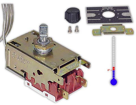 DOJA Industrial | Termostato frigorífico BOTELLERO K50 L03046 | B=120 cm (-17/-9|-6/+2) contacto | Refrigerador con bulbo capilar 1200mm | Frigorífico 2 puertas