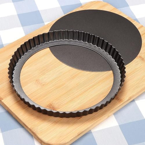 MGE - Molde Quiche Desmontable - Molde de Tarta Desmontable con Base - Molde para Quiche y Tarta - Molde para Tartaletas, Tarte Tatin, Pie Pan - Molde Redondo Desmontable 22 cm