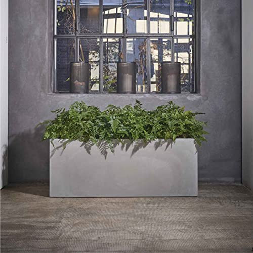 EURO3PLAST Vaso Rettangolare da Esterno Kube Cassetta 100X40 H40 Cemento