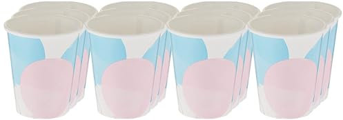 Unique-Gender Reveal Paper Cups, 9 oz. | Pink and Blue | 8 Pcs. Lot de 8 gobelets en carton pour révéler le sexe, 255 ml-Rose et bleu, 76086, 8 Count (Pack of 1)