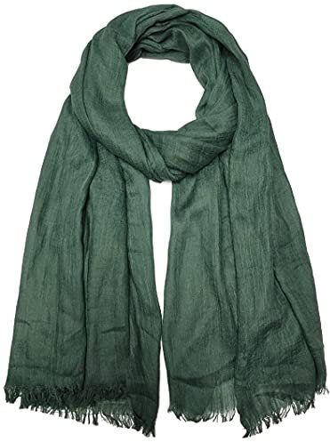 Damen Sommer Schals Baumwolle Leichte Große Lange Gaze Damenschal Eleganter Plain Tücher 75”×43”,Grün