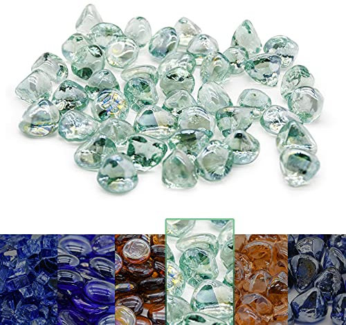 GasSaf Diamant-Feuerglas für Gas-Feuerstelle, Propangas-Feuerstelle und Landschaftsbau, 4,5 kg, 2,5 cm