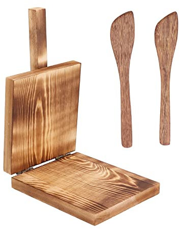 Prensa de Tortilla de Madera, Prensa de Tortilla de Madera Multifunción Antideslizante Mango de Madera Mano de Obra Fina Herramienta para Prensar Masa Herramienta para Hacer Chapati, Tortilla, Roti de