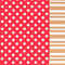 STAR Geschenkpapier 70cm x 2m Rolle beidseitig Bedruckt Punkte Streifen Bastelpapier Packpapier rot Gold