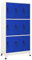 vidaXL Schließfachschrank Spind Schrank Umkleideschrank Metallschrank Fächerschrank Aktenschrank Büroschrank Lagerschrank Grau Blau 90x45x180cm Stahl