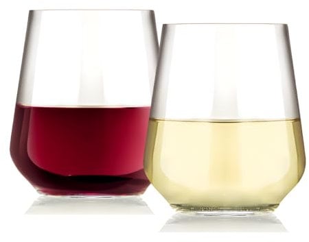 AIOS Lot de 6 verres à vin/eau incassables en Tritan sans BPA Capacité 390 ml