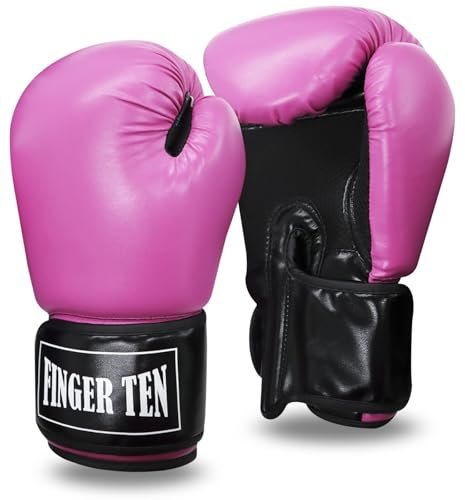 Boxhandschuhe Damen Kickboxen Frauen Box Handschuhe Punchinghandschuhe 8 10 12 14 oz Kickboxhandschuhe Handschuh für Boxen Training Kampfsport Sandsack MMA Sparring (10oz, Rosa)