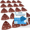 EffektWerk Delta-Schleifpapiere (24er-Pack, 6 Löcher), 93 x 93 x 93 mm dreieckige Schleifpads für Mausschleifer, mehrere Körnungen (40, 60, 80, 120, 180, 240)