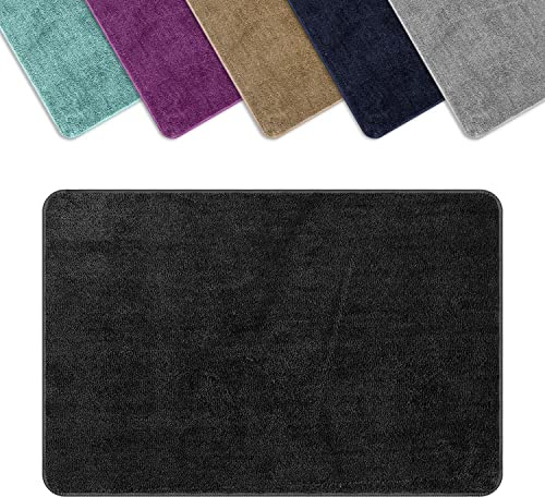Vinsani Bath Mat Non-Slip 50 x 80cm, Anti-Mould Bathroom Shower Mat | Machine Washable Bathtub Mat, Ultra Soft & Super Absorbent Bathroom Rug - Dark Grey