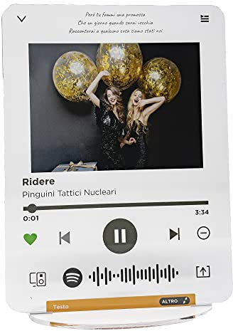Placa Spotify plexiglás personalizada con fotografía. Idea de regalo para aniversario, cumpleaños para él, ella, mamá, papá y abuelos