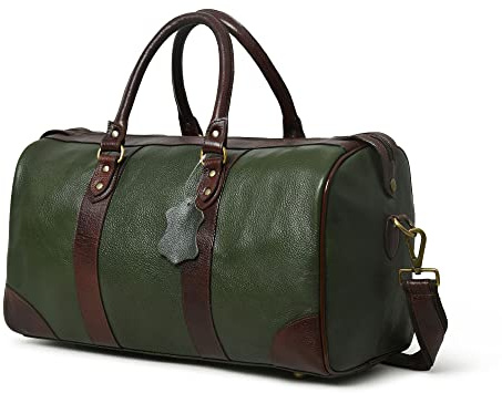 Adyan Leather Duffle Bag Travel Carry on Weekender Luggage Overnight Bags for Women and Men