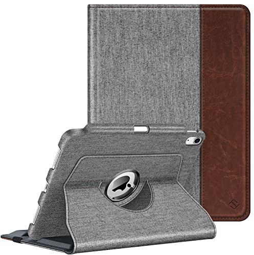 Fintie Drehbare Hülle für iPad (A16) 11. Gen 11 Zoll, iPad 10. Gen 10.9 | 360° Drehständer, Betrachtung im Hoch- und Querformat, stoßfeste Schutzhülle mit Stifthalter, Auto-Sleep/Wake, Denim Grau