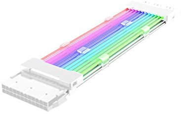 predolo PCIe Cable PSU PC Cables 24Pin 2x8Pin 3x8Pin Neon LED Strips RGB Power Extension Cable 8 Pin RGB Cable Extension RGB Cable for Computer, White 24PIN