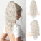 PORSMEER Pferdeschwanz Haarteil Ponytail Extensions platinblond Strähnchen mit klammer 45cm Lange Gewellte Lockige Haarverlängerung Zopf Clip in Klaue Natürlich Kunsthaar Haarteil für Frauen