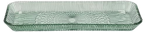 BITZ Kusintha Servierplatte, Servierplatte aus Glas, 38 x 14 x 3 cm, Grün