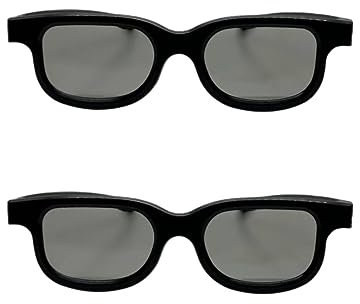 Lot de 2 lunettes 3D avec polarisation circulaire RealD non clignotante pour cinéma format Reald / 3D polarisé passif pour écrans d'ordinateur/téléviseurs/projecteurs