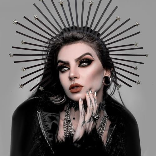 LaVenty Krone Schwarz Gothic Halo Krone Halo Haarreif Sonne Sonne Haarreif Kostüm Damen Sonne Halo Haarreif Gothic Accessoires