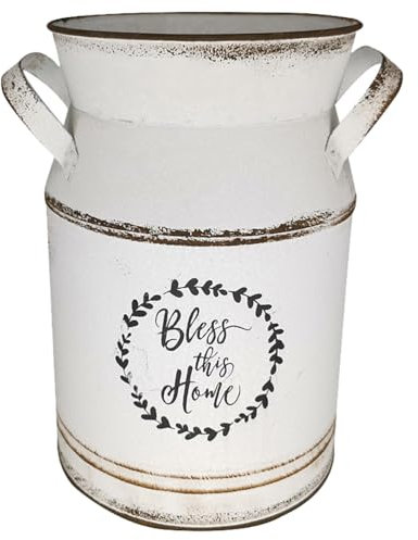 TOPPERFUN Galvanized Flower Vase 1pc Milk Jug Set Flower Pot Metal Rustic Vase Milk Can Metal Vase Metal Farmhouse Planter Flower Bucket Tin Flower Vase