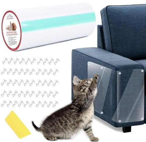 CHUANGSEED Door Protector from Dog Scratching,30cm x 5meter Clear Door Scratch Protector, with 50 Screws and 1 Scraper Cat Claw Sofa Protector Flexible Door Scratch Shield