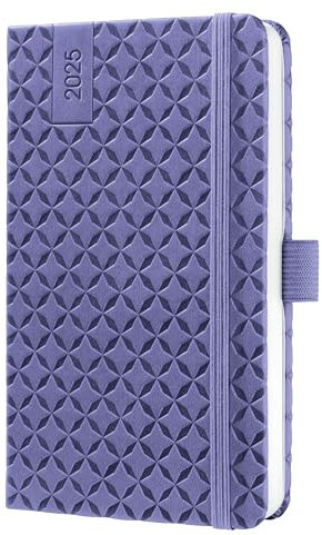 SIGEL J5124 Wochenkalender Jolie 2025, ca. A6, lila, Hardcover, Gummiband, Stiftschlaufe, Einstecktasche, 174 Seiten, vegan, aus nachhaltigem Papier, Terminplaner