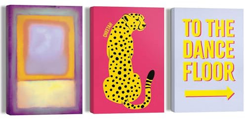 REINDERS Bilder Set, Keep on Dancing, Hobbyraum, Wandbild, Wanddeko, Room Decor, Leinwand, Mehrfarbig, 30x20cm