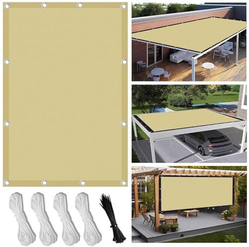 Sonnensegel Nach Maß mit ösen 3X3m Segeltuch mit ösen im Viele Größe und Farben, Schattierungsnetz inkl Befestigungsseile, UV-Schutz, Wetterfest für Garten Terrasse Balkon