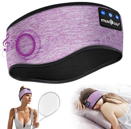 MUSICOZY Sleep Headphones Headband Bluetooth Soft Headphones for Sleeping & Sport with Thin Speakers,Wireless Music Earphones Tech Gifts for Men Women Teens Yoga Workout Fitness Relax Travel