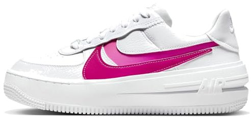 NIKE Air Force 1 PLT.AF.ORM Chaussures de sport tendance pour femme, Blanc Fireberry Rose Féroce, 38 EU