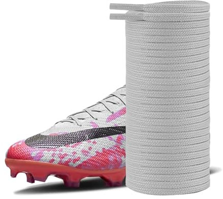 UamGlsob Cordones de zapatos de fútbol de 4 mm para botas Nike Mercurial, cordones planos delgados de repuesto para zapatillas tacos de futbol (Grey, 54/140cm)