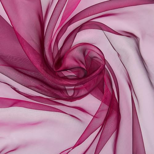 Hobbspring 5m Leichter Glanz Stoff Alte 1.5m Breite Alte Rose Soft Mesh Schimmernd Glänzend Organza Stoff für Gardine Vorhänge Tischdecken Kleid Bühnenshow Faschingskostüme Hochzeit Dekoration
