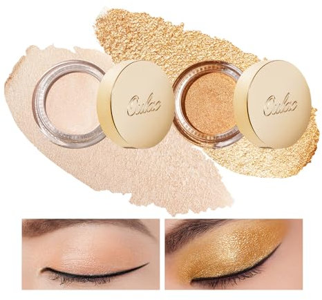 Oulac Glitzer Lidschatten Set | Lidschatten & Highlighter Duo| Glitzer Schmink| Wasserfest & Langlebig| Glitzer Finish| Verblendbares & faltenfreies Augen-Makeup| Vegan
