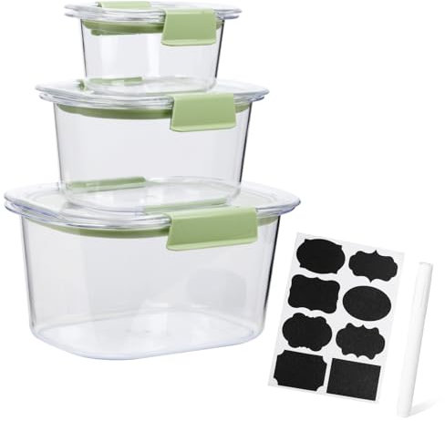 Xbopetda Set of 3 Mixing Bowl, Clear Salad Bowl with Lid Airtight, Nesting Bowls for Space-Saving Storage, Fridge Organizer and Storage, Plastic Serving Bowl for Baking/Cooking/Prepping, BPA Free
