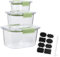 Xbopetda Set of 3 Mixing Bowl, Clear Salad Bowl with Lid Airtight, Nesting Bowls for Space-Saving Storage, Fridge Organizer and Storage, Plastic Serving Bowl for Baking/Cooking/Prepping, BPA Free
