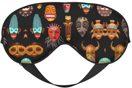African Ritual Ethnic Tribal doppelseitige weiche Verdunkelungs-Augenmaske Entspannung Null Druck Nachtschlaf-Augenmaske