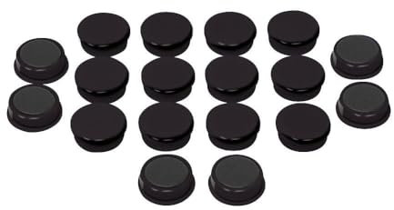 Black Ferrite Planning Board Magnets for Office, School and Home - 19.6mm x 7mm - Pack of 18