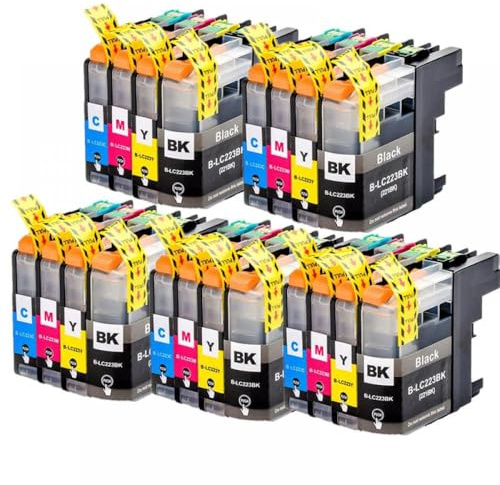 eRgDFS Kompatibel mit LC223 LC221 Ink-Kartuat MFC-J4420DW MFC-J4620DW MFC-J4625DW MFC-J480DW MFC-J680DW MFC-J880DW-Drucker(5 Set)