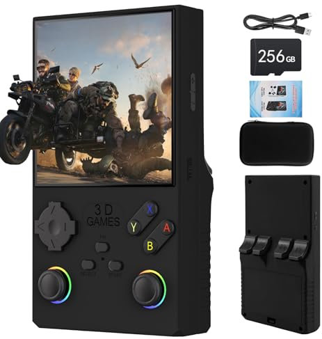 V40 MAX Consola de Videojuegos Portátil, 40.000 Juegos Retro en 1 Consola de Videojuegos con Sistema Linux de Código Abierto, Tarjeta TF de 256 GB, Pantalla IPS de 4» y Batería de 4.000 mAh